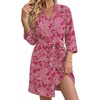 image:imageEkouaer Robes for Women Lightweight Waffle Bath Robe Soft Floral Ladies Sleepwear Loungewear SXXLRosepaisley Ethnic