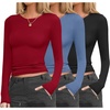 image:imageEkouaer Womens 3 Pack Long Sleeve Shirts Fitted Tops Base Layering Tight Thermal Undershirts XSXXLBlackBlueWine Red