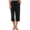 image:imageEkouaer Womens Capri Pajama Pants 2026 Wide Leg Lounge Sleep Pants Soft Comfy Drawstring Pj Bottoms with Pockets