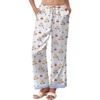 image:imageEkouaer Womens Silk Satin Pajama Pants Casual Comfy Sleep Pants Pocketed Elastic Waist Wide Leg Pj Bottoms with Lace TrimBlue Striped Teddy