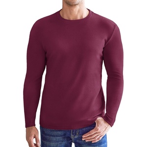 image:imageEkouaer Mens Long Sleeve Shirts Crew Neck Fleece Thermal Undershirts Midweight Sweatshirts Soft Base Layer Pullover Tee TopsDark Red