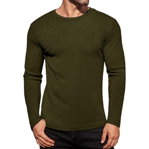 image:imageEkouaer Mens Long Sleeve Shirts Ribbed Pullover Tees Sim Fit Thermal Tops Crew Neck Stretchy Undershirts S3XLArmy Green