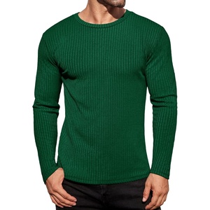image:imageEkouaer Mens Long Sleeve Shirts Ribbed Pullover Tees Sim Fit Thermal Tops Crew Neck Stretchy Undershirts S3XLDeep Green