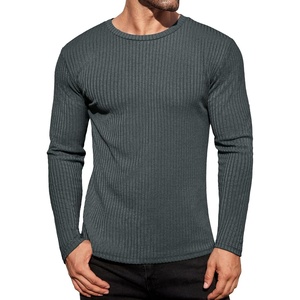 image:imageEkouaer Mens Long Sleeve Shirts Ribbed Pullover Tees Sim Fit Thermal Tops Crew Neck Stretchy Undershirts S3XLDeep Grey