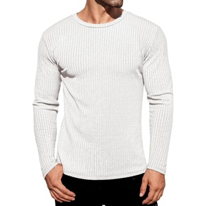image:imageEkouaer Mens Long Sleeve Shirts Ribbed Pullover Tees Sim Fit Thermal Tops Crew Neck Stretchy Undershirts S3XLWhite