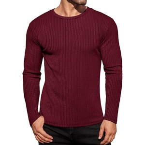 image:imageEkouaer Mens Long Sleeve Shirts Ribbed Pullover Tees Sim Fit Thermal Tops Crew Neck Stretchy Undershirts S3XLWine Red