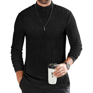 image:imageEkouaer Mens Mock Turtleneck Shirts Long Sleeve Underwear Tops Fleece Ribbed Knit Pullover Sweater Basic Thermal SweatshirtsBlack
