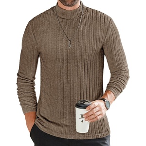 image:imageEkouaer Mens Mock Turtleneck Shirts Long Sleeve Underwear Tops Fleece Ribbed Knit Pullover Sweater Basic Thermal SweatshirtsGreen Gray