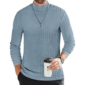 image:imageEkouaer Mens Mock Turtleneck Shirts Long Sleeve Underwear Tops Fleece Ribbed Knit Pullover Sweater Basic Thermal SweatshirtsLight Blue