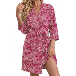 image:imageEkouaer Robes for Women Lightweight Waffle Bath Robe Soft Floral Ladies Sleepwear Loungewear SXXLRosepaisley Ethnic
