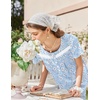 image:imageEkouaer Nightgown for Women Cotton Long Night Gown Short Sleeve Nightdress with Pockets Button Sleepshirt Soft SleepwearBlue White Florals