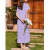 image:imageEkouaer Nightgown for Women Cotton Long Night Gown Short Sleeve Nightdress with Pockets Button Sleepshirt Soft SleepwearBlue White Polka Dots