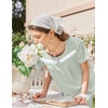 image:imageEkouaer Nightgown for Women Cotton Long Night Gown Short Sleeve Nightdress with Pockets Button Sleepshirt Soft SleepwearLight Green