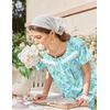image:imageEkouaer Nightgown for Women Cotton Long Night Gown Short Sleeve Nightdress with Pockets Button Sleepshirt Soft SleepwearLine Drawing Flowers