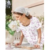 image:imageEkouaer Nightgown for Women Cotton Long Night Gown Short Sleeve Nightdress with Pockets Button Sleepshirt Soft SleepwearPink Line Florals