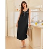 image:imageEkouaer Nightgowns for Women Long Sleeveless Night Gowns Ladies Soft Nightdress Victorian Sleepwear with Pockets SXXXLBlack
