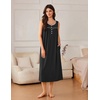 image:imageEkouaer Nightgowns for Women Long Sleeveless Night Gowns Ladies Soft Nightdress Victorian Sleepwear with Pockets SXXXLBlack
