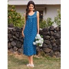 image:imageEkouaer Nightgowns for Women Long Sleeveless Night Gowns Ladies Soft Nightdress Victorian Sleepwear with Pockets SXXXLBlue  White Dogfoot