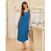 image:imageEkouaer Nightgowns for Women Long Sleeveless Night Gowns Ladies Soft Nightdress Victorian Sleepwear with Pockets SXXXLBlue  White Dogfoot