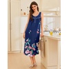 image:imageEkouaer Nightgowns for Women Long Sleeveless Night Gowns Ladies Soft Nightdress Victorian Sleepwear with Pockets SXXXLBlue Red Flower