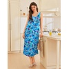 image:imageEkouaer Nightgowns for Women Long Sleeveless Night Gowns Ladies Soft Nightdress Victorian Sleepwear with Pockets SXXXLBlue Tie Dye