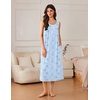 image:imageEkouaer Nightgowns for Women Long Sleeveless Night Gowns Ladies Soft Nightdress Victorian Sleepwear with Pockets SXXXLBlue White Floral