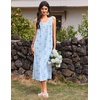 image:imageEkouaer Nightgowns for Women Long Sleeveless Night Gowns Ladies Soft Nightdress Victorian Sleepwear with Pockets SXXXLBlue White Floral