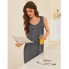 image:imageEkouaer Nightgowns for Women Long Sleeveless Night Gowns Ladies Soft Nightdress Victorian Sleepwear with Pockets SXXXLGrey