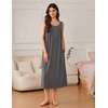 image:imageEkouaer Nightgowns for Women Long Sleeveless Night Gowns Ladies Soft Nightdress Victorian Sleepwear with Pockets SXXXLGrey