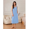 image:imageEkouaer Nightgowns for Women Long Sleeveless Night Gowns Ladies Soft Nightdress Victorian Sleepwear with Pockets SXXXLLight Blue
