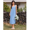 image:imageEkouaer Nightgowns for Women Long Sleeveless Night Gowns Ladies Soft Nightdress Victorian Sleepwear with Pockets SXXXLLight Blue