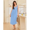 image:imageEkouaer Nightgowns for Women Long Sleeveless Night Gowns Ladies Soft Nightdress Victorian Sleepwear with Pockets SXXXLLight Blue