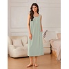 image:imageEkouaer Nightgowns for Women Long Sleeveless Night Gowns Ladies Soft Nightdress Victorian Sleepwear with Pockets SXXXLLight Green