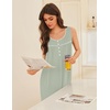 image:imageEkouaer Nightgowns for Women Long Sleeveless Night Gowns Ladies Soft Nightdress Victorian Sleepwear with Pockets SXXXLLight Green