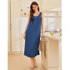 image:imageEkouaer Nightgowns for Women Long Sleeveless Night Gowns Ladies Soft Nightdress Victorian Sleepwear with Pockets SXXXLNavy