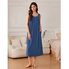 image:imageEkouaer Nightgowns for Women Long Sleeveless Night Gowns Ladies Soft Nightdress Victorian Sleepwear with Pockets SXXXLNavy
