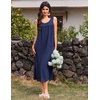 image:imageEkouaer Nightgowns for Women Long Sleeveless Night Gowns Ladies Soft Nightdress Victorian Sleepwear with Pockets SXXXLNavy Blue