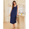 image:imageEkouaer Nightgowns for Women Long Sleeveless Night Gowns Ladies Soft Nightdress Victorian Sleepwear with Pockets SXXXLNavy Blue