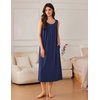 image:imageEkouaer Nightgowns for Women Long Sleeveless Night Gowns Ladies Soft Nightdress Victorian Sleepwear with Pockets SXXXLNavy Blue