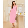 image:imageEkouaer Nightgowns for Women Long Sleeveless Night Gowns Ladies Soft Nightdress Victorian Sleepwear with Pockets SXXXLPink