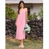 image:imageEkouaer Nightgowns for Women Long Sleeveless Night Gowns Ladies Soft Nightdress Victorian Sleepwear with Pockets SXXXLPink