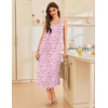 image:imageEkouaer Nightgowns for Women Long Sleeveless Night Gowns Ladies Soft Nightdress Victorian Sleepwear with Pockets SXXXLPink Florals