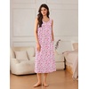 image:imageEkouaer Nightgowns for Women Long Sleeveless Night Gowns Ladies Soft Nightdress Victorian Sleepwear with Pockets SXXXLPink Florals