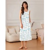 image:imageEkouaer Nightgowns for Women Long Sleeveless Night Gowns Ladies Soft Nightdress Victorian Sleepwear with Pockets SXXXLWhite  Botanical Flowers