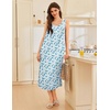 image:imageEkouaer Nightgowns for Women Long Sleeveless Night Gowns Ladies Soft Nightdress Victorian Sleepwear with Pockets SXXXLWhite Flower Print