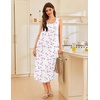 image:imageEkouaer Nightgowns for Women Long Sleeveless Night Gowns Ladies Soft Nightdress Victorian Sleepwear with Pockets SXXXLWhite Pink Floral