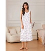 image:imageEkouaer Nightgowns for Women Long Sleeveless Night Gowns Ladies Soft Nightdress Victorian Sleepwear with Pockets SXXXLWhite Pink Floral