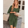 image:imageEkouaer Plus Size Nightgowns for Women Oversized Sleep Shirt Short Sleeve Nightshirt TShirt Dress Sleepwear S5XLArmy Green