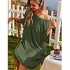 image:imageEkouaer Plus Size Nightgowns for Women Oversized Sleep Shirt Short Sleeve Nightshirt TShirt Dress Sleepwear S5XLArmy Green