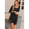image:imageEkouaer Plus Size Nightgowns for Women Oversized Sleep Shirt Short Sleeve Nightshirt TShirt Dress Sleepwear S5XLBlack